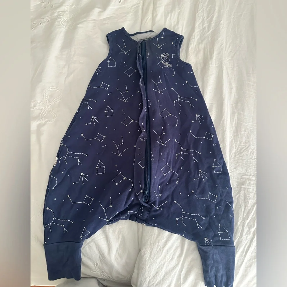 Baby Sleeveless Footie Sleep Sack in Navy Constellation Print